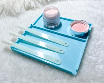 3D Printed Dip Nail Powder Saver Tray with Swatch Stand