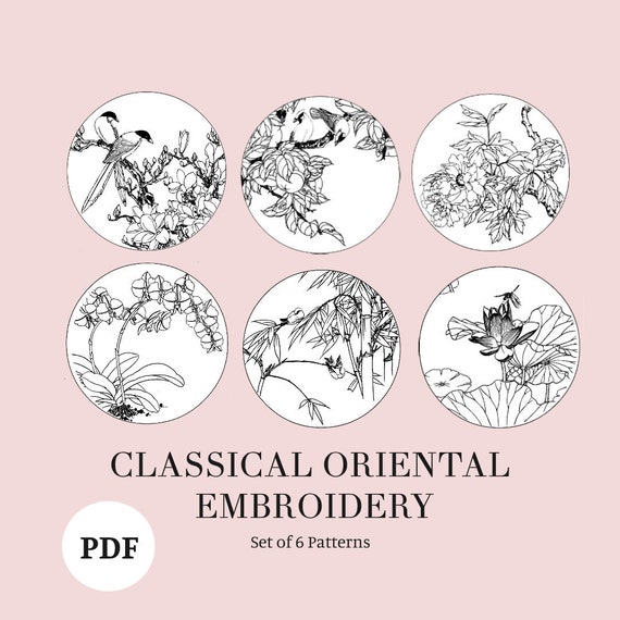 Chinese Embroidery Pattern DIY PDF Template Classical | Etsy