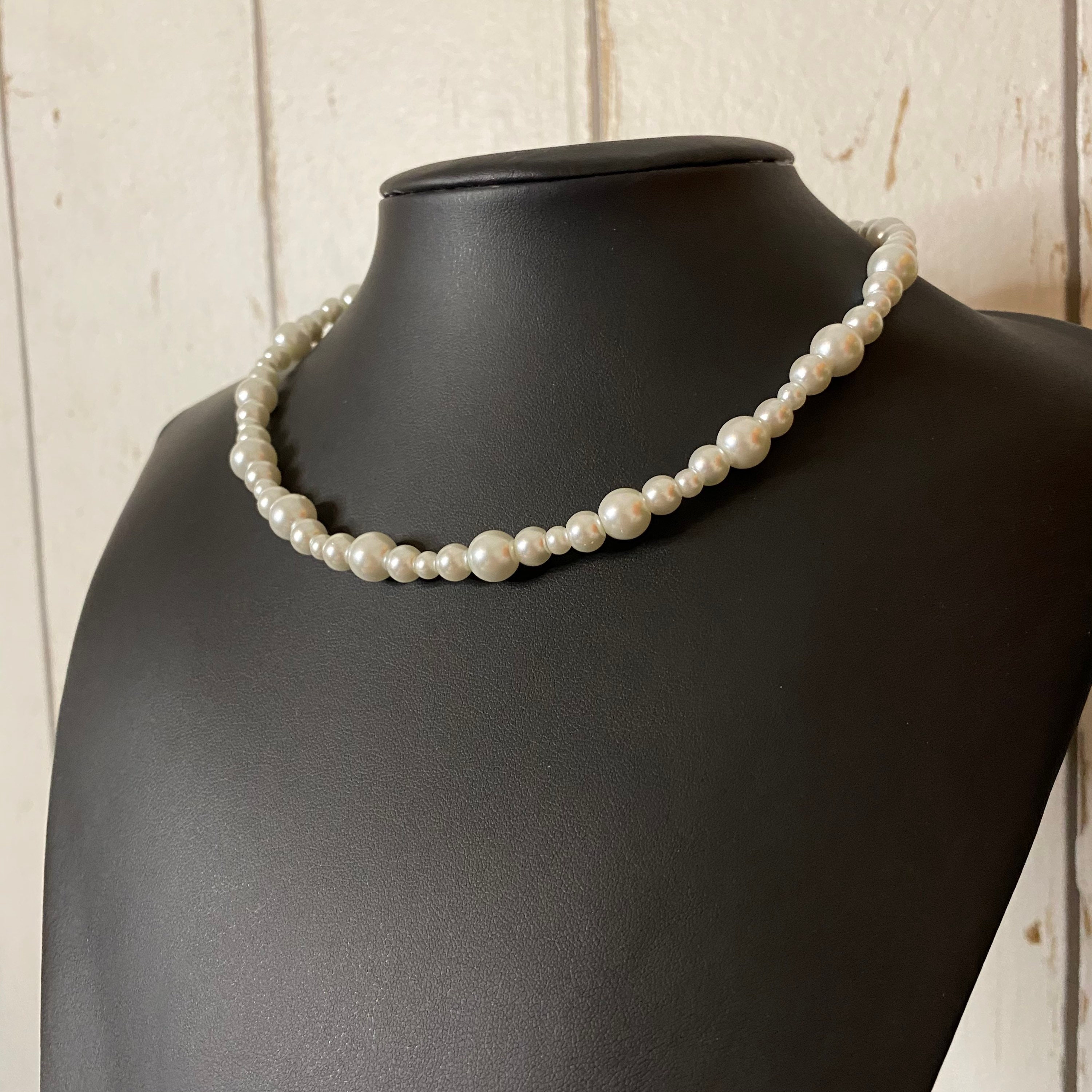 Collar de perlas Gargantilla / Collar de perlas para hombre / Etsy