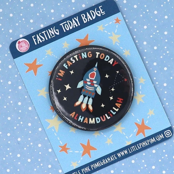 Space Rocket Islamic Fasting badge - Ramadan Badge - Fasting Badge - Islamic Badges - Muslim Ramadan Gifts - Sawm Badge