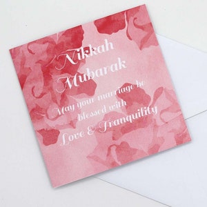 Cartão Nikkah Mubarak - Cartão de casamento islâmico - Cartão de casamento muçulmano - Nikkah Mubarak - Cartões islâmicos - Cartão Nikkah islâmico - Cartão Nikkah