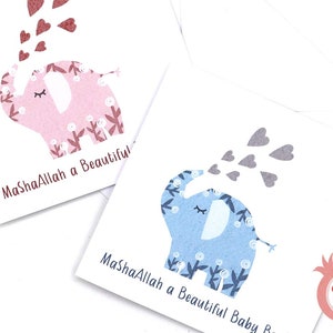 Islamische Babykarte - Elefant Islamische Babykarte - Muslimische Neue Babykarte - Islamische Karten - Muslimische Karten