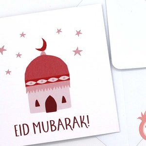 Cartão Little Masjid Eid - Cartões Eid - Cartões Eid Mubarak - Eid Ul Fitr - Cartões Islâmicos - Cartões Muçulmanos - Presentes Eid