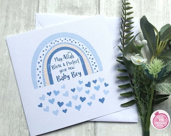 New Baby Boy Islamic Card - Muslim Baby Card - Baby Boy - Islamic Cards - Baby Dua Card - Muslim Parents Card - Islamic Gifts