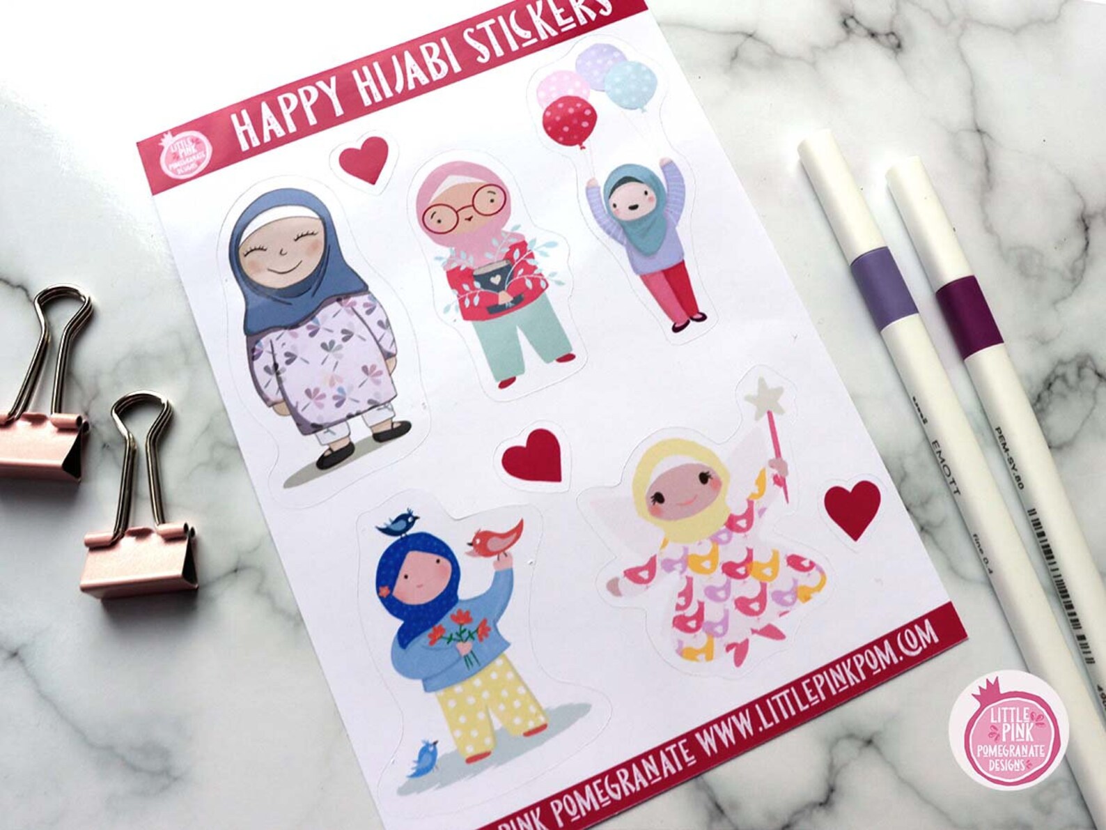 Happy Hijabi Sticker Sheet Hijabi Stickers Muslimah - Etsy Sweden