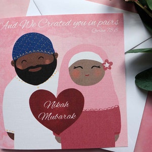 Cartão de casamento islâmico - Cartão Nikah Mubarak - Cartão de casamento muçulmano - Cartão de casamento islâmico - Presentes islâmicos - Cartão de casamento muçulmano
