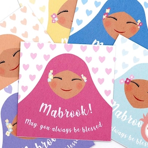 Mabrook Hijabi Card - Taqleef Card - Baligha Card - Hijabi Card - Muslim Girl Cards - Mabrook Cards - Islamic Girl Cards - Muslimag Cards