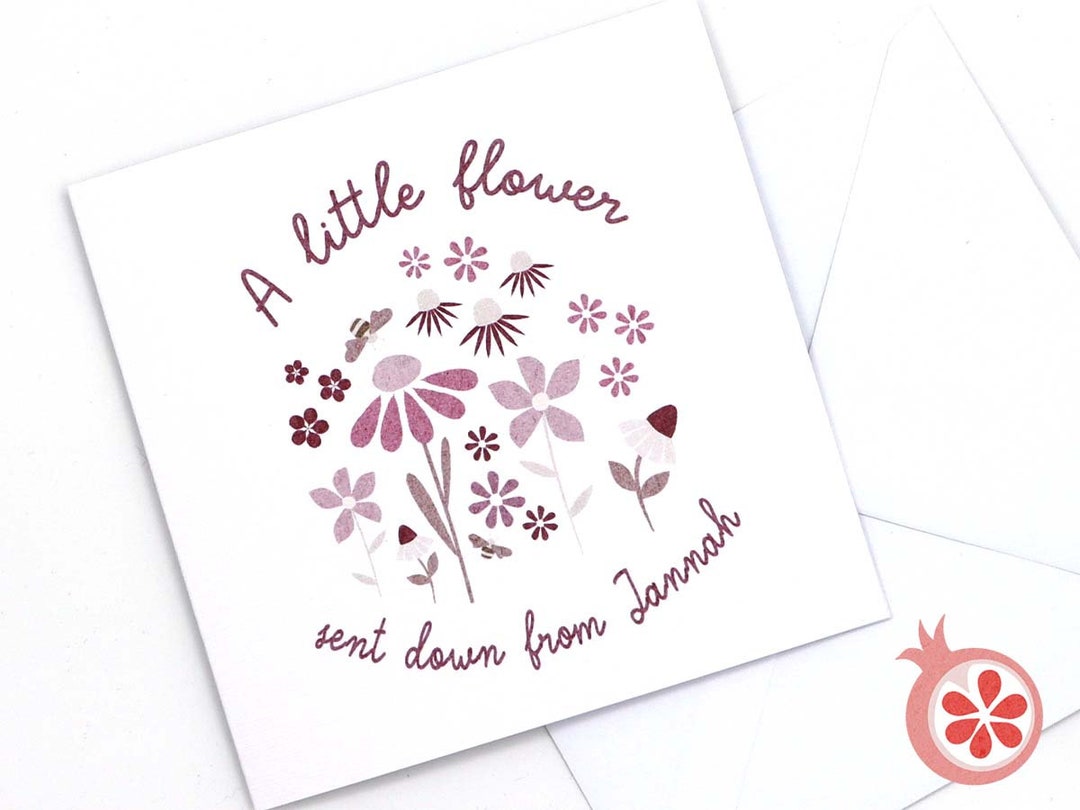 Little Flower Islamic Baby Card Islamic Baby Cards Muslim Baby Cards