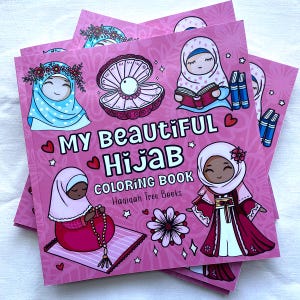 Mi hermoso libro para colorear con hiyab para niñas musulmanas; Fiesta con hiyab; Regalos con hiyab; Regalos islámicos para niñas; Regalos de Eid para niñas; Actividades musulmanas