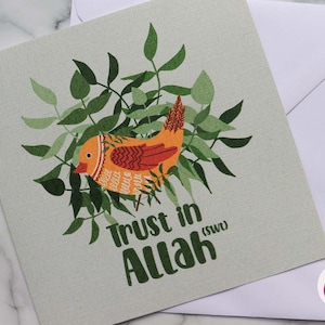 Trust in Allah Card - Carte islamiche - Carte musulmane - Regali islamici - Regali musulmani - Carte confortanti per musulmani
