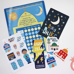 Salah-tracker gebedsbundels moslimjongens - Salah-kaarten - moslimkindercadeaus - Namaz - gebedskaarten - islamitische geschenken - Salah-cadeaus