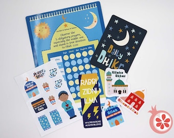Muslim Boys Salah Tracker Prayer Bundles - Salah Charts - Muslim Kids Gifts - Namaz - Prayer Charts - Islamic Gifts - Salah Gifts