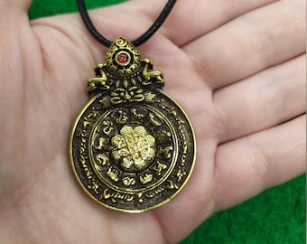 Tibetan Melong Tibetan Mirror Mandala Bagua Mirror Shaman Mirror Toli Negative Reflection Defense Amulet Talisman Pendant Tibetan Necklace