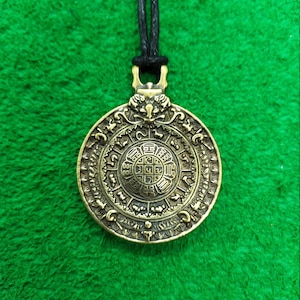 Tibetan Melong Tibetan Mirror Mandala Bagua Mirror Shaman Mirror Toli Negative Reflection Defense Amulet Talisman Pendant Tibetan Necklace