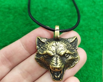 Ciondolo Lupo in Bronzo Collana Lupo Collana Lupo Ciondolo Lupo Ciondolo Fenrir Collana Fenrir Amuleto Vichingo Amuleto Norreno Ciondolo Vichingo