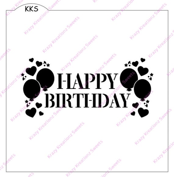 Happy Birthday Cake Stencil Reusable Stencil Cake | Etsy