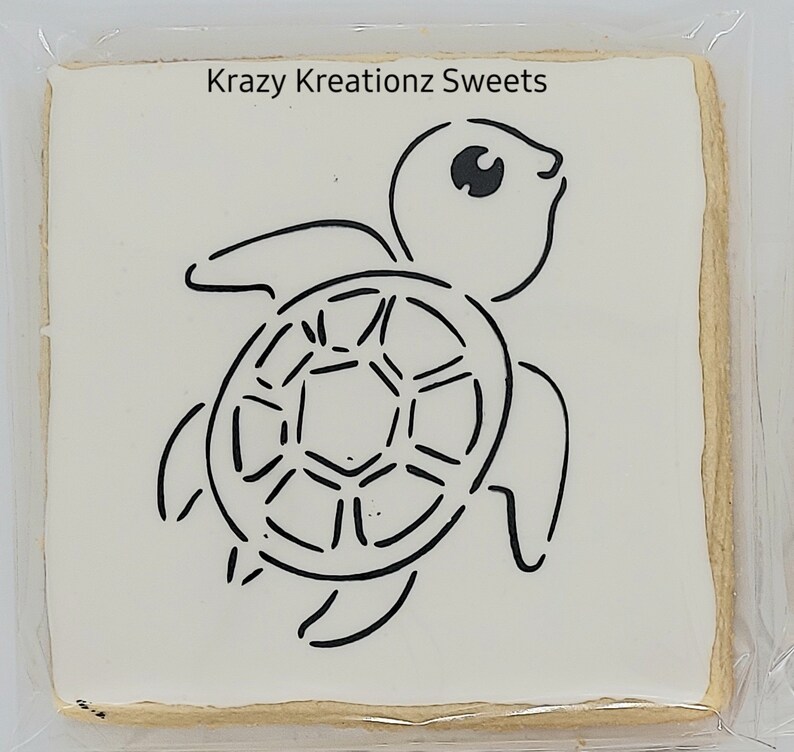 Paint Your Own Turtle Cookie Stencil, PYO Cookie, Summer Cookie Stencil ...