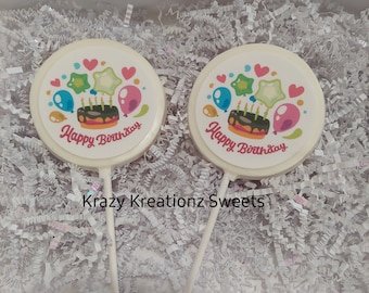 Happy Birthday Chocolate Lollipops