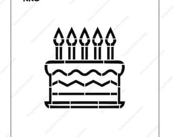 Malen Sie Ihre eigene Geburtstagskuchen Keks Schablone, Geburtstag, Schablone, Keks Dekorieren, Basteln, Backen