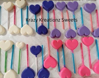 Multi-Size Heart Chocolate Lollipops