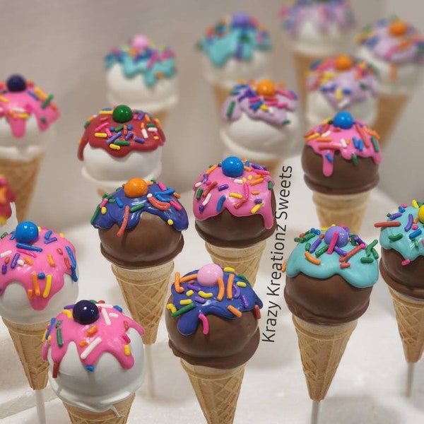 Ice Cream Cone Cake Pops - Etsy