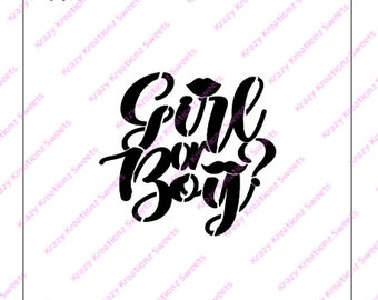 Boy or Girl Cookie Stencil, Baby Shower Cookie Stencil, Gender Reveal