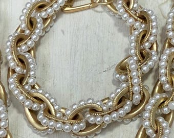 Gold und Perlen Armband