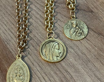 Satin-Hamilton-Rolo-Kette mit Medaille Ihrer Wahl