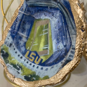 LSU-Themed Oyster Shell Ornament-Stadium