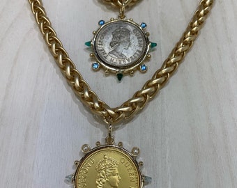希少な収集価値のある 50 ペンス硬貨 ブリタニア女王エリザベス 2 世
