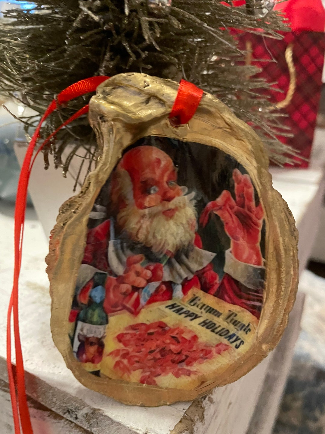 Octillery Santa Christmas Santa Oyster Ornament - Etsy