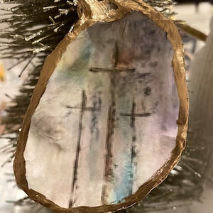 Triple Cross Oyster Ornament