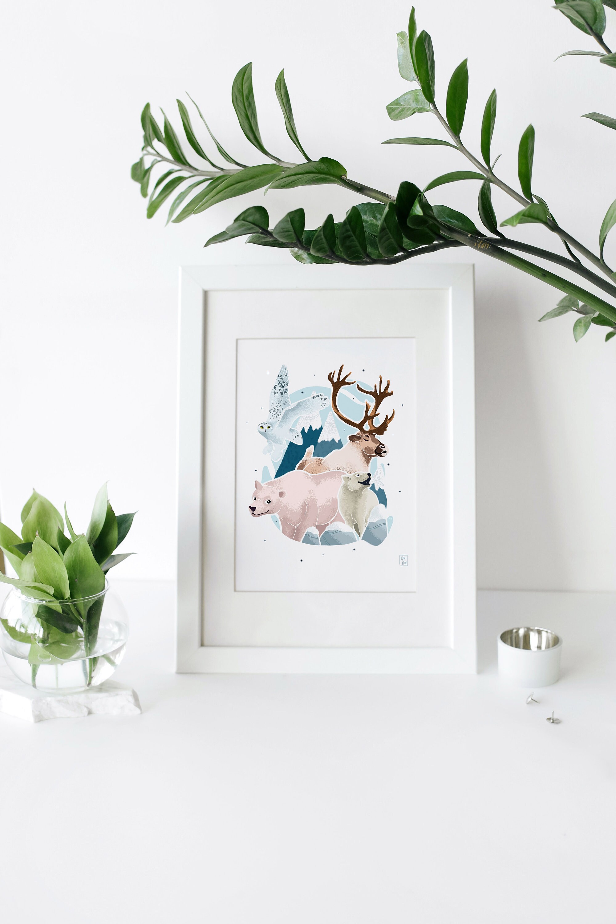 Affiche Des Animaux, Affiche Chambre d'enfant, Animaux Nordiques, Cadeau de Naissance