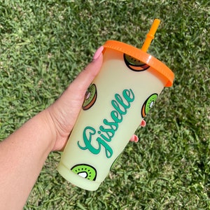 Kiwi Tumbler, Kiwi Cup, Color Changing Cup, Personalized Cold Cup, Custom Cold Tumbler, Personalized Cold Tumbler, Personalized Tumbler.
