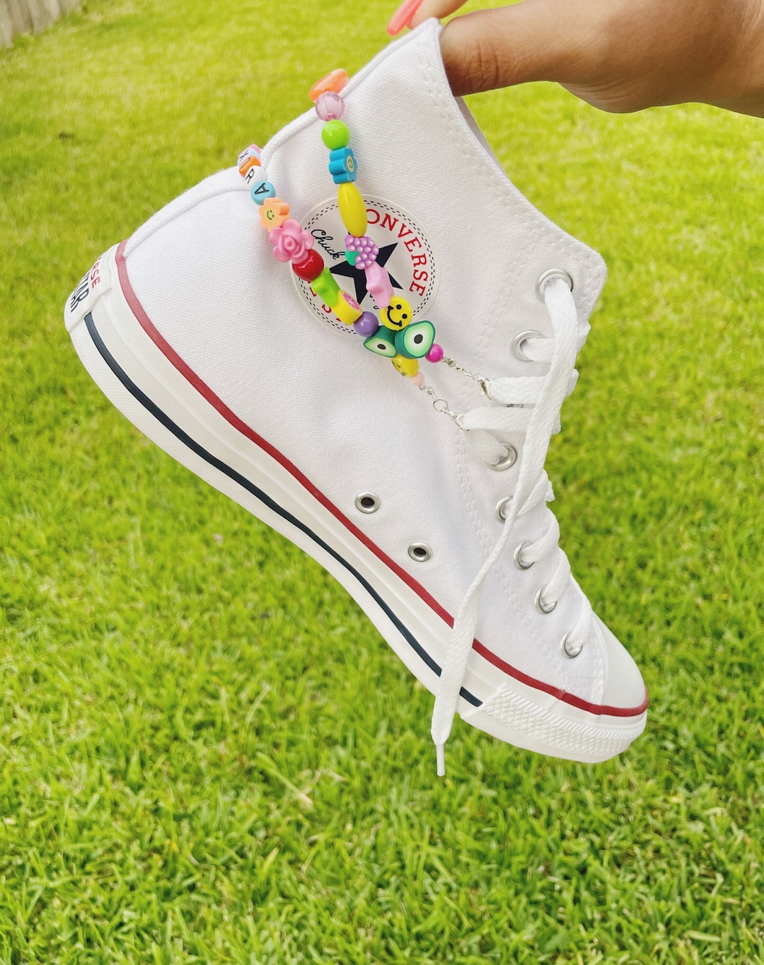 Shoe Chain Shoe Beads Rainbow Beaded Shoe Charm Shoe Etsy