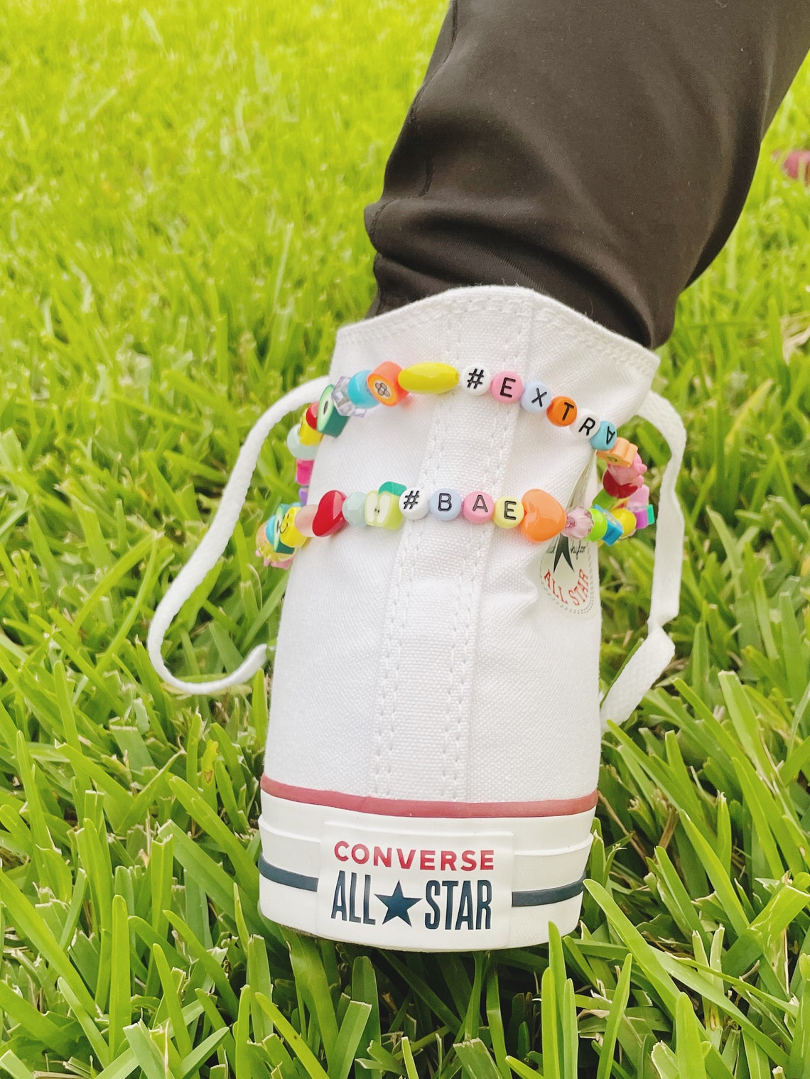 Shoe Chain Shoe Beads Rainbow Beaded Shoe Charm Shoe Etsy