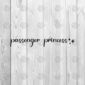 Passenger Princess Mirror Sticker / Vinyl Car Decal
