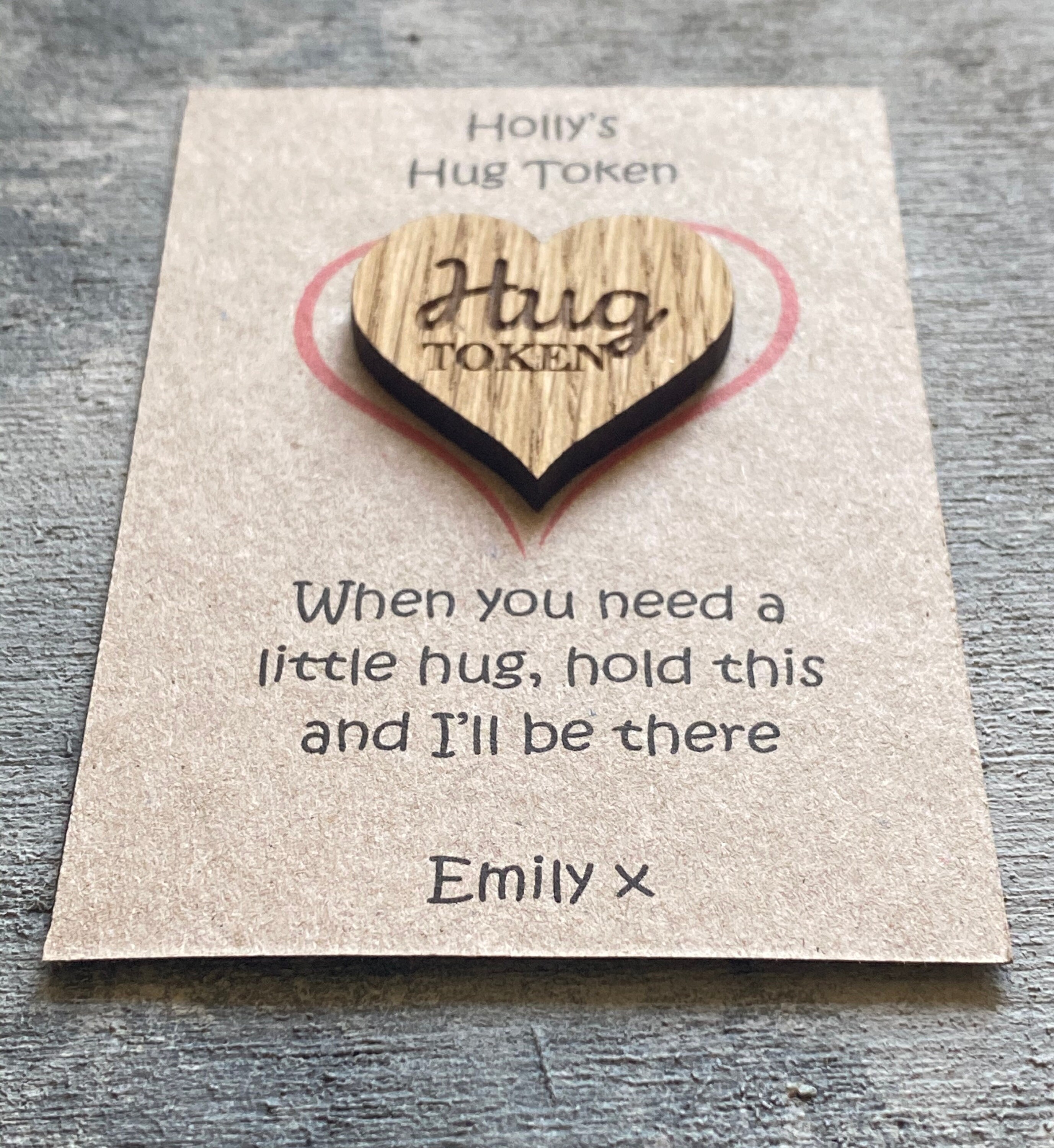 Personalised Hug Token / Personalised Pocket Hug Etsy