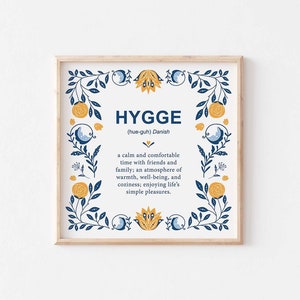 Hygge Definition Print, Danish Definition Print, Danish Decor, Scandinavian print, Scandinavian Folk Art, Danish Gift | DIGITAL DOWNLOAD