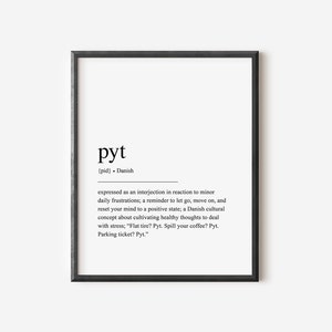 Danish Pyt Definition Print, Danish Definition Print, Danish Gift, Danish Decor, Denmark,  Scandinavian print | DIGITAL DOWNLOAD