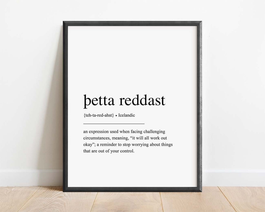 Þetta Reddast Definition Print, Icelandic Definition Print, Nordic