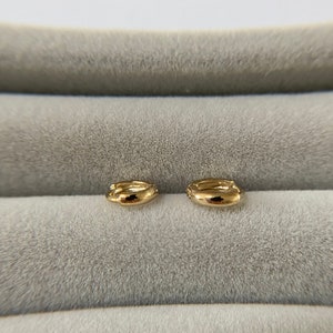 10K Solid Gold/Tiny Type B Thick Hoop Earring, Cartilage Earring, 2nd hole earring, Targus Hoop, Piercing Hoop - 10K Solid Gold