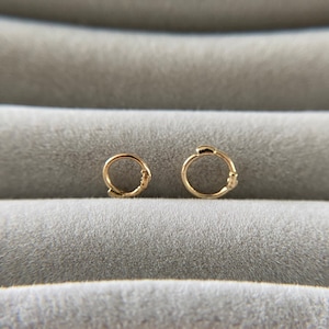10K Solid Gold Mini Hoop Earring: Cartilage Piercing Jewelry
