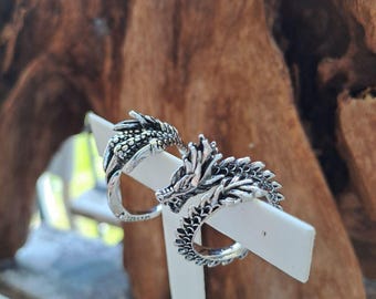 Sterling Silver Dragon Claw Ring, Gothic Jewelry, Unisex Ring, Eagle Claw Ring, Dragon Ring for Men, Adjustable Open Ring, Mens Silver Ring