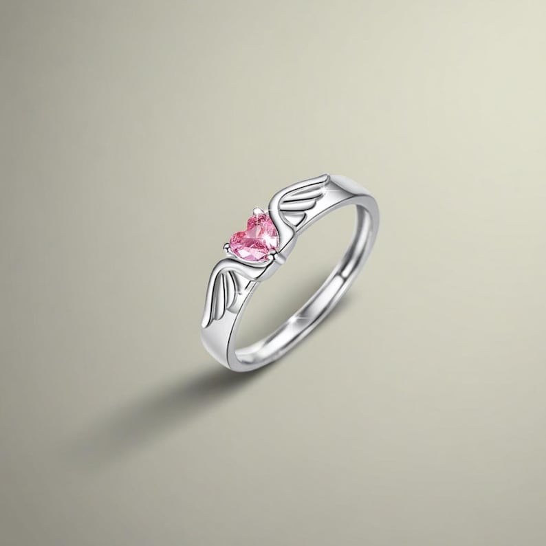 Eternal Balance: Angel & Devil Matching Rings in 925 Sterling Silver, Free Engraved, Adjustable, Cubic Zirconia Ring, Anniversary Rings