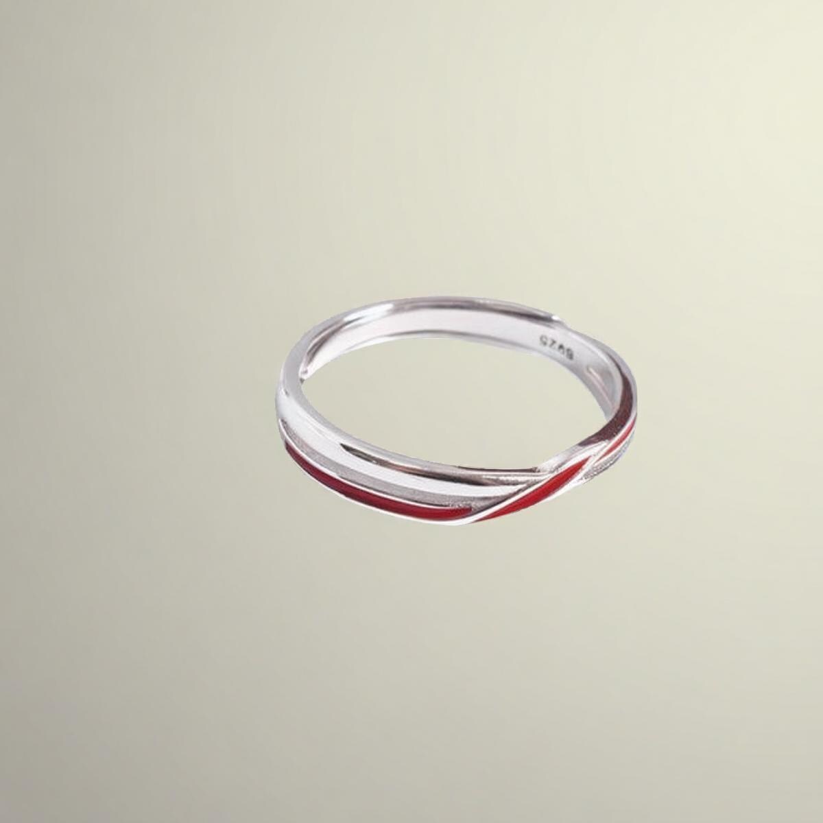 Red Thread Rings 925 Sterling Silver Red String Engagement Ring Set; Adjustable, Free ...