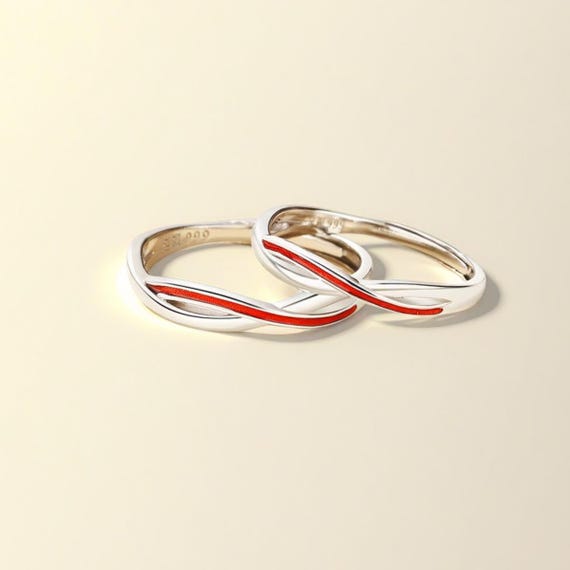 999 STERLING SILVER the Matchmaker's Red String Mobius Matching