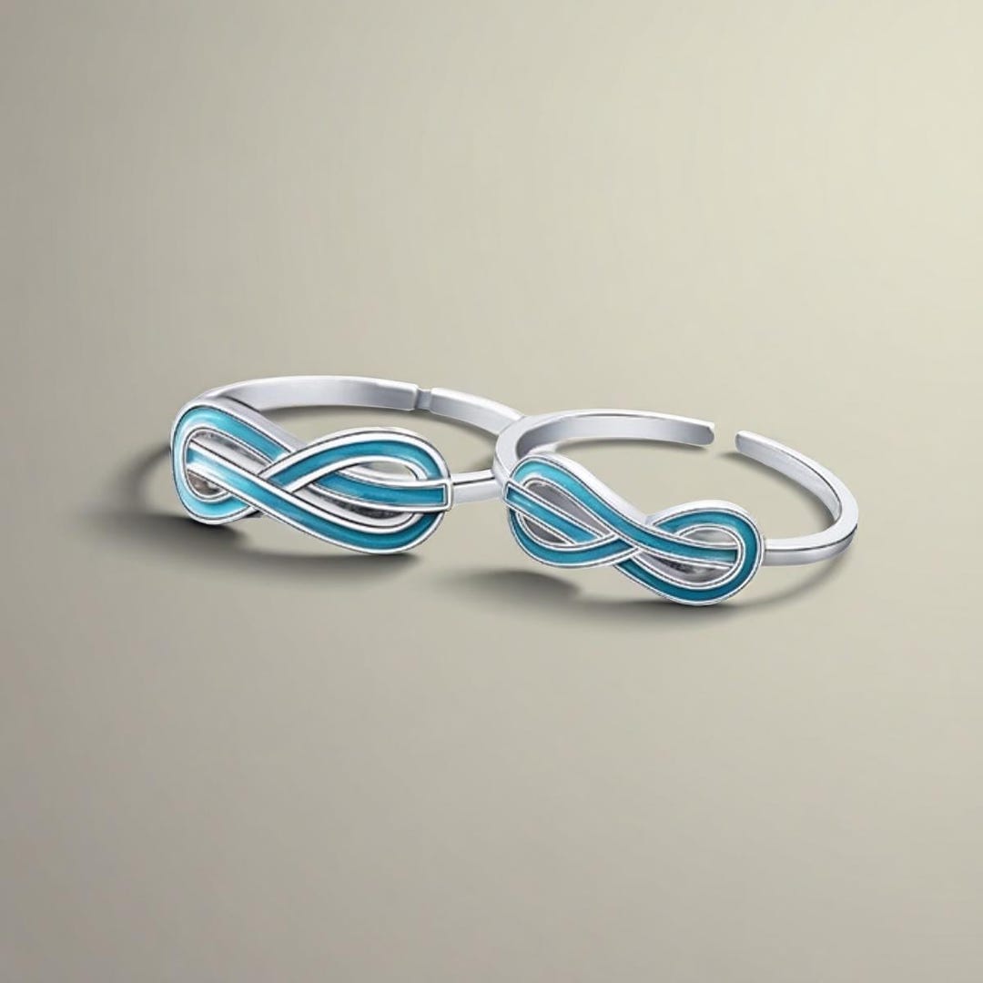 Endless Embrace: Infinity Knot Couple Rings in 925 Sterling Silver ...
