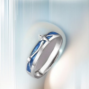 925 STERLING SILVER Star Matching Rings Free Engraved Adjustable Non ...