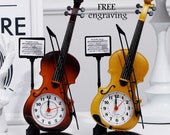Personalized Violin Alarm Clock-Custom Name Date on The Back-Creative Birthday Gift-Violinist Gift-Music Lover Gift-Free Engraved Text